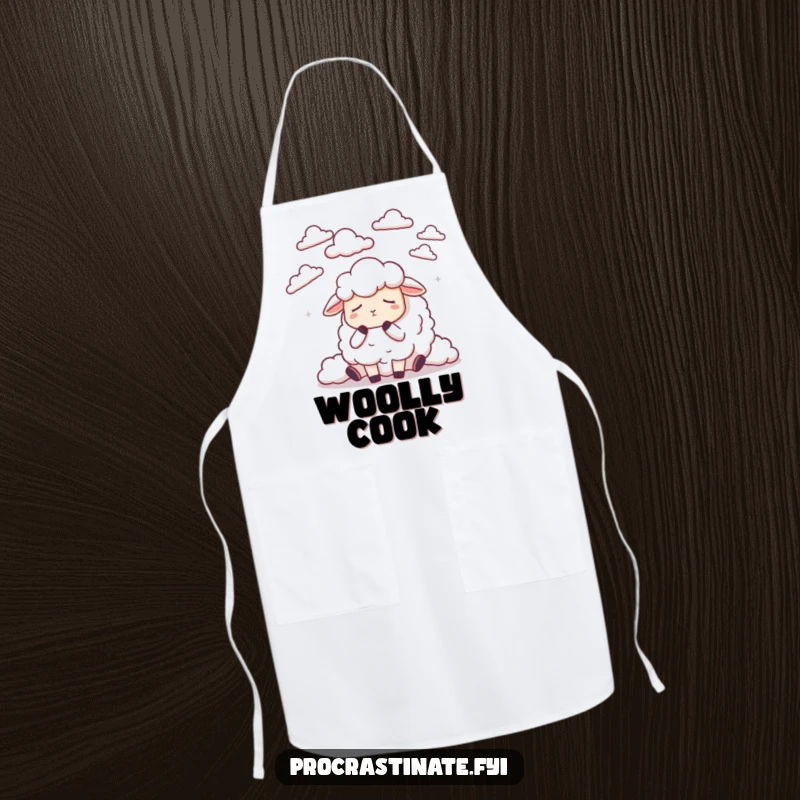 Funny dozing sheep counting fluffy clouds, designed for a peaceful and dream-filled kitchen experience.