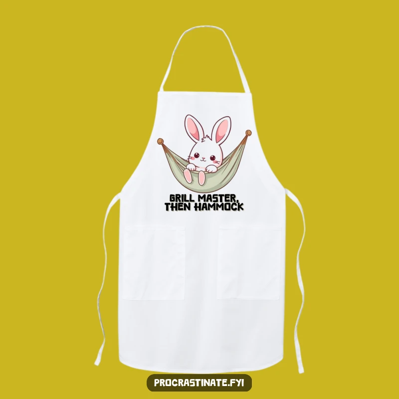 Funny Kawaii Rabbit Hammock Apron - Leisurely Chef Gift for Kitchen