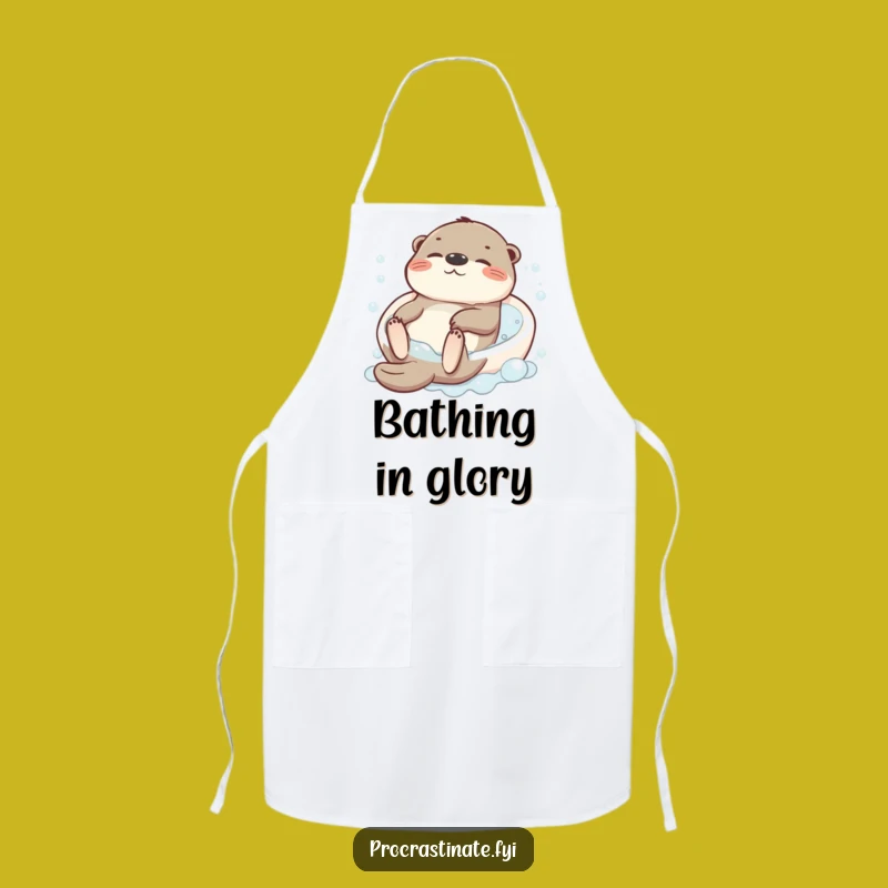 Funny Otter Bath Apron: Chef's Relaxed Otter, Kitchen Humorous Kitchenwear, Ideal Funny Gift
