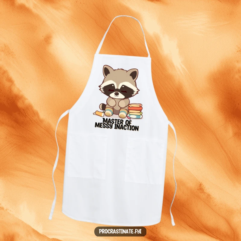 Funny Raccoon Apron: Cozy socks, blank stare at chores, kitchen humor for avoiding cooking disasters, great funny gift.