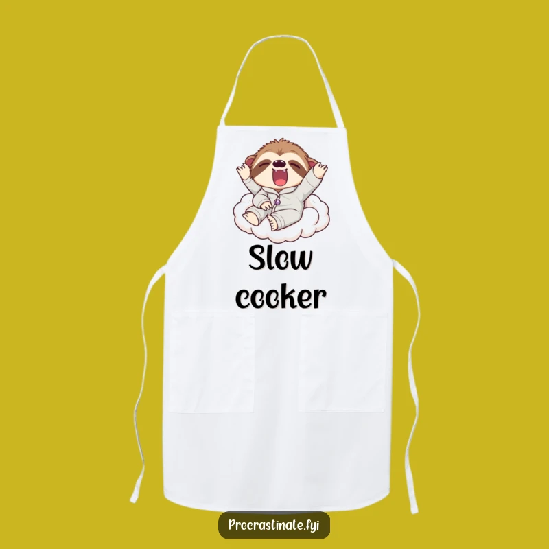 Funny Sloth Pajama Apron: Lazy Kitchen Wear for Relaxed Cooks