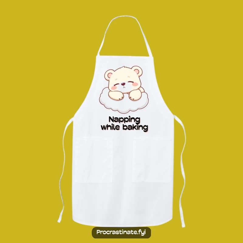 Funny Lazy Bear Cub Apron - Cook with Chill Humor and Style!