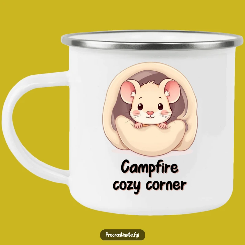 Funny Kawaii Mouse Camping Mug: Cozy Campfire Companion, Your Perfect Funny Gift