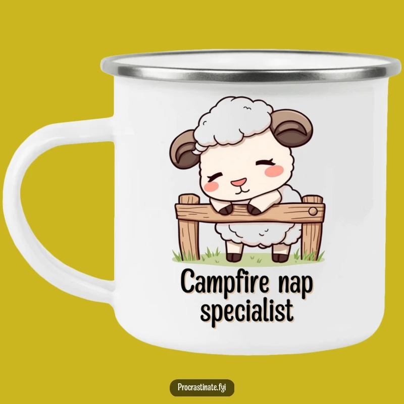 Funny Kawaii Sheep Camping Mug: Sleepy Campfire Cup, Your Perfect Funny Gift
