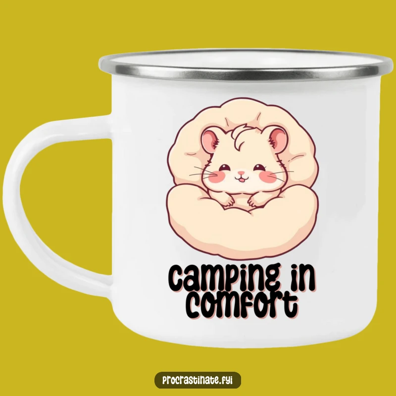 Funny Hamster Camping Mug: Pillow Burrow Comfort - Outdoor Gift