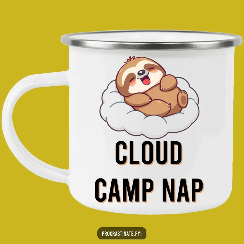 Funny Sloth Camping Mug: Durable Lounging Character Cup, Great Outdoors Gift!