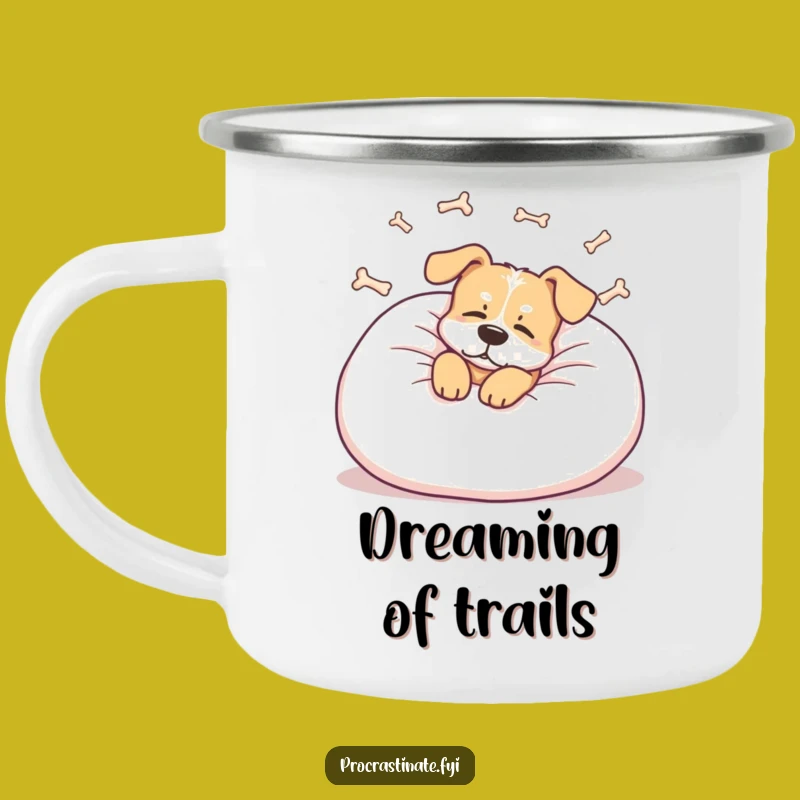 Funny Dog Camping Mug: Relaxed Lounger Bone Dreamer - Outdoor Gift