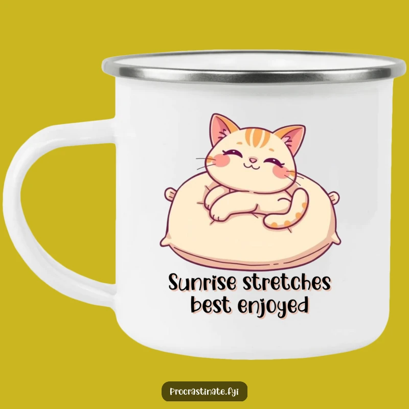 Funny Cat Pillow Camping Mug: Cozy Campfire Companion & Hilarious Funny Gift