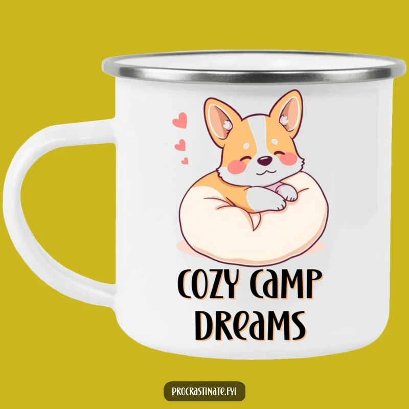 Funny Corgi Pillow Dream Camping Mug: Dreamy Sips Funny
