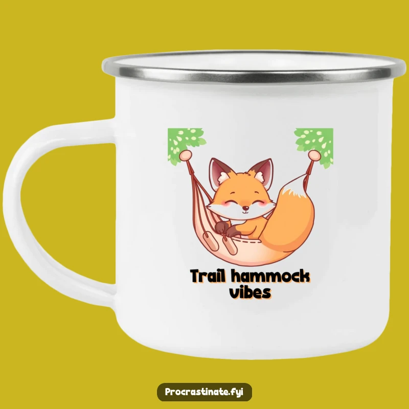 Funny Fox Hammock Camping Mug: Relaxed Sips Funny