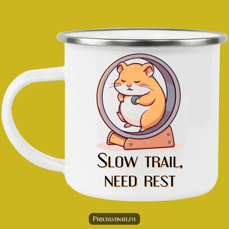 Funny Hamster Wheel Camping Mug: Enjoy Drinks Slowly on Your Adventures