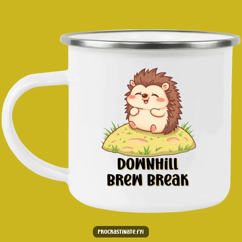 Funny Hedgehog Camping Mug: Joyful Sips for Outdoor Fun