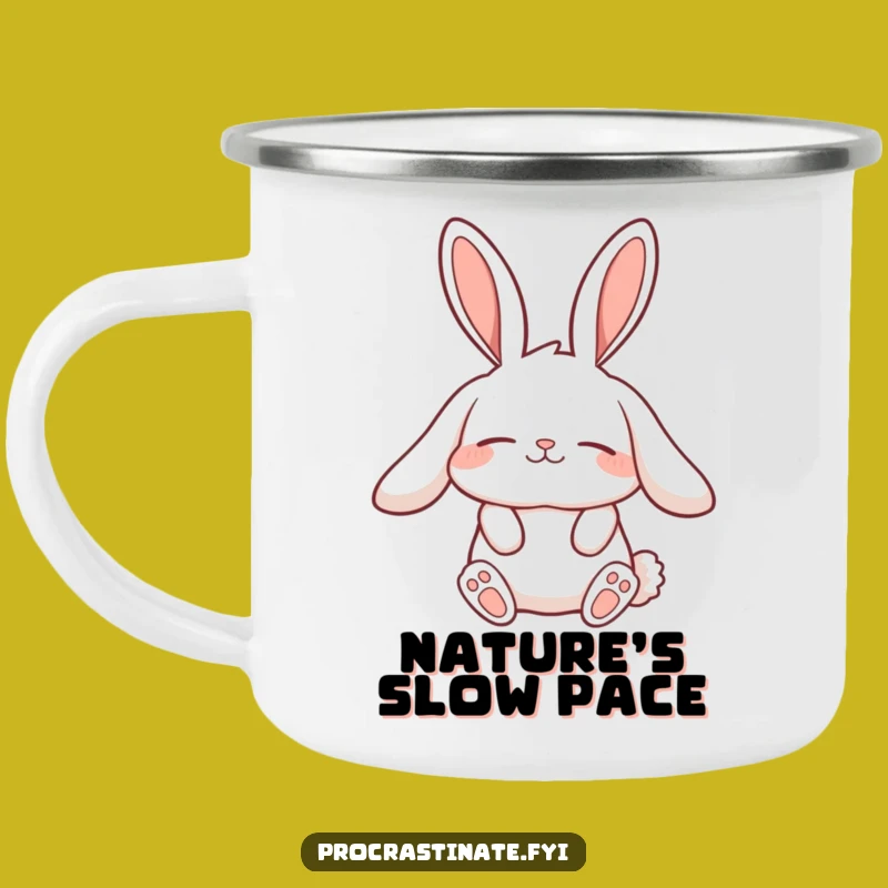 Funny Lazy Rabbit Camping Mug: Slow Morning Companion, Perfect Gift