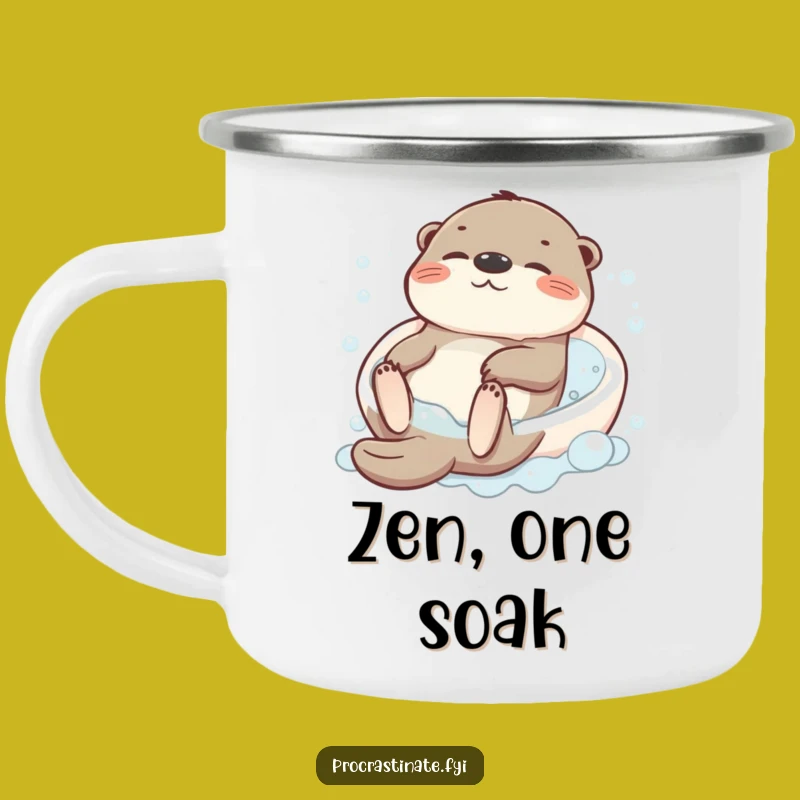 Funny Otter Bath Camping Mug: Relaxed Otter, Durable & Hilarious Outdoor Mug, Great Funny Gift