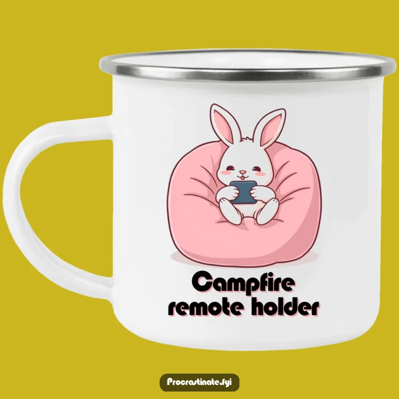 Funny Rabbit Lounging Camping Mug: Hilarious Travel Cup for Relaxed Adventures