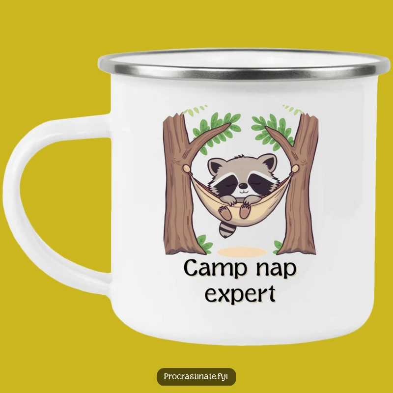 Funny Raccoon Nap Camping Mug: Happy Hammock Sleeper, Perfect Relaxing Gift