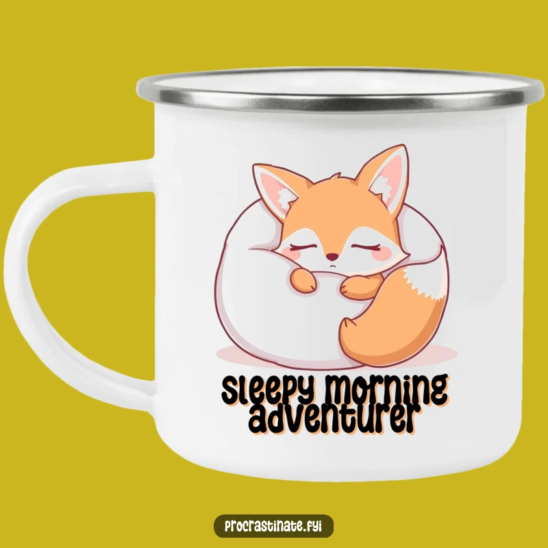 Funny Sleepy Fox Pillow Camping Mug: Cozy Sips for Your Next Adventure!