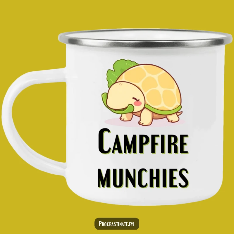 Funny Turtle Camping Mug: Enjoy Outdoors with This Unhurried Enamel Mug