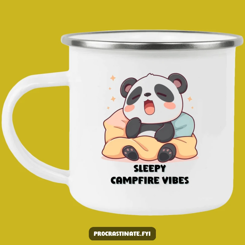 Funny Sleepy Panda Camping Mug: Cozy Sips Under the Stars, Perfect Outdoor Gift