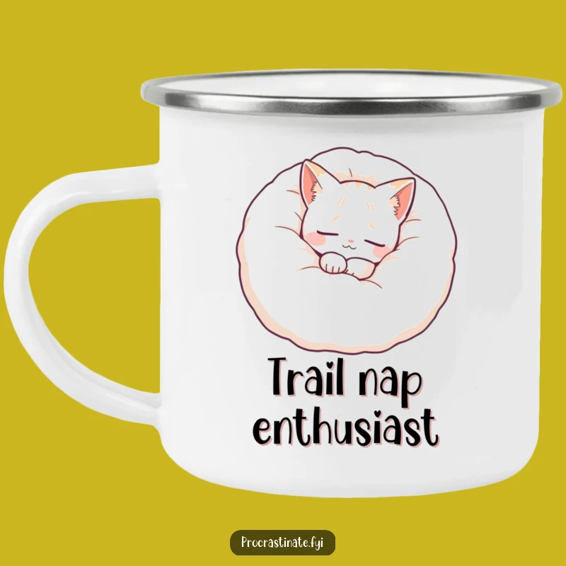 Funny Cat Pillow Camping Mug: Peaceful Outdoor Relaxation, Perfect Gift
