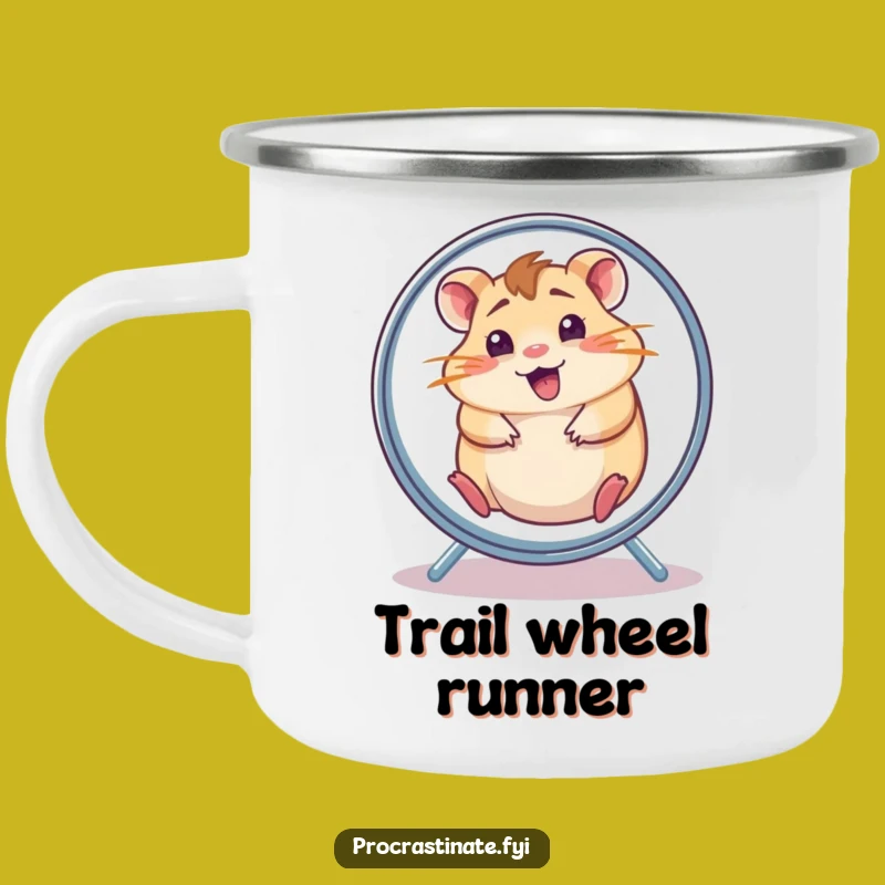 Funny Hamster Wheel Camping Mug: Hilarious Outdoor Cup for Energetic Adventures