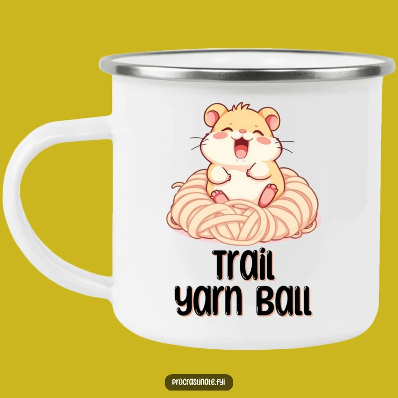 Funny Giggling Hamster Camping Mug - Cozy Yarn Adventures Await!