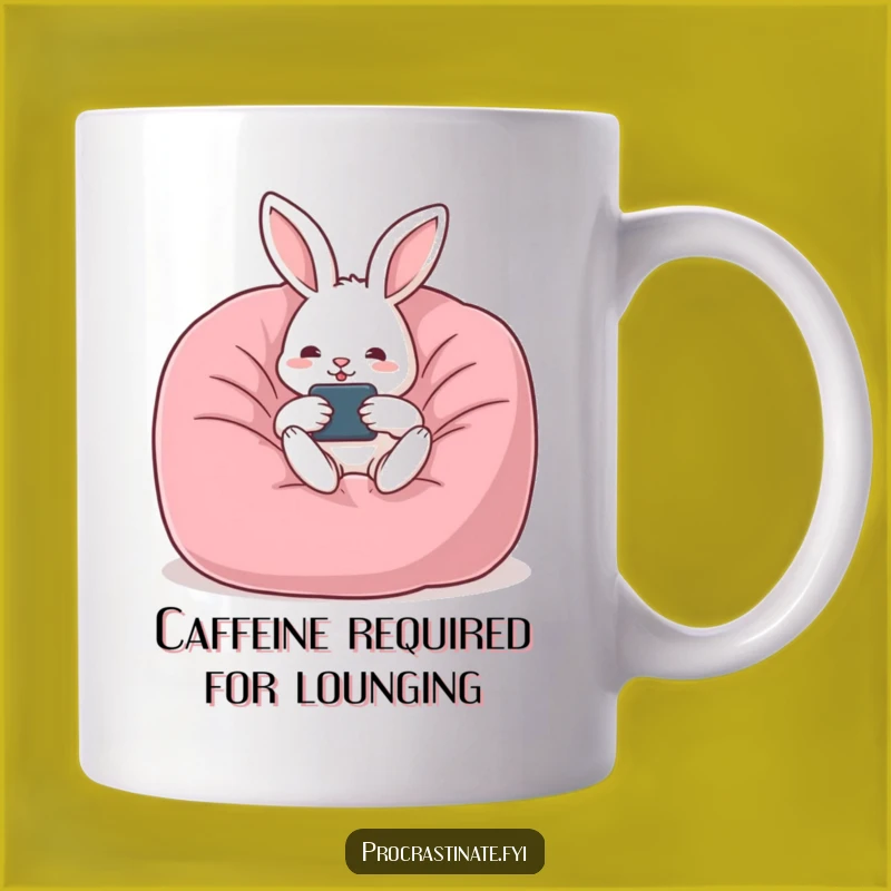 Funny Rabbit Lounging Mug: Hilarious Couch Potato Gift for Relaxed Bunny Lovers