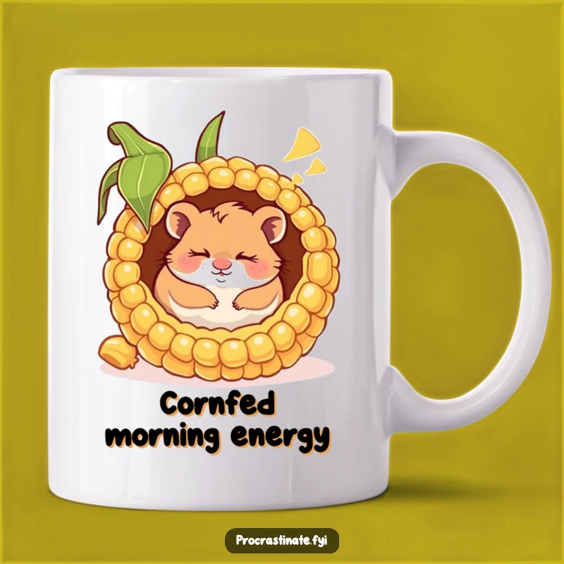 Funny Happy Hamster Corn Cob Mug: Adorable Dreamer Gift for Animal Lovers