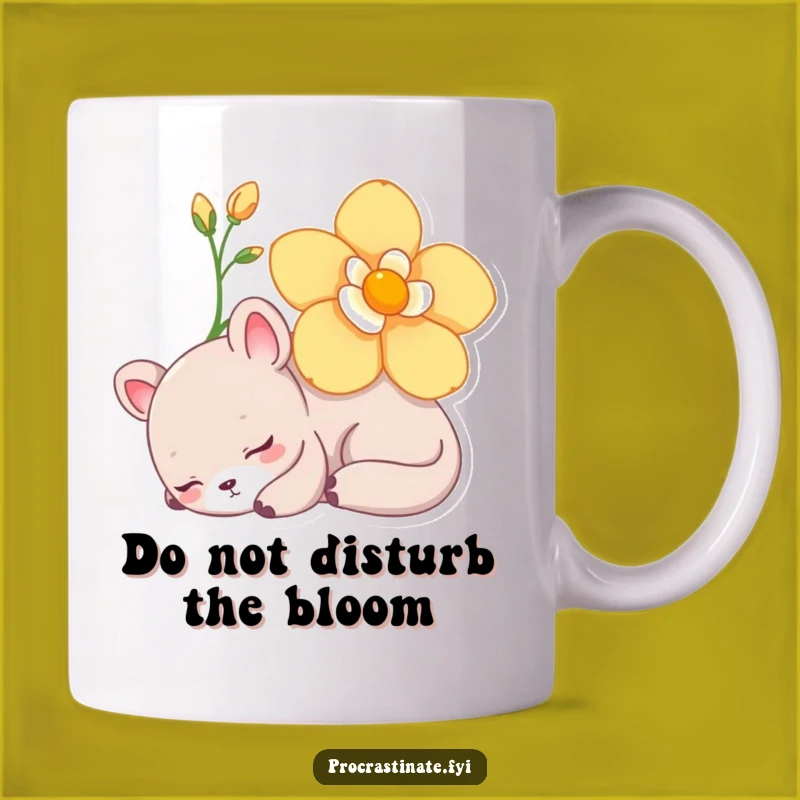 Funny Lazy Animal Napping Mug: Flower Nap, Perfect Relaxing Gift Idea!