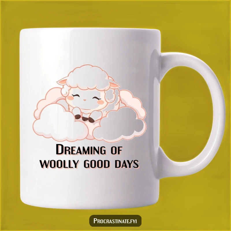 Funny Fluffy Sheep Cloud Mug: Adorable Sleepy Sheep Gift for Dreamers