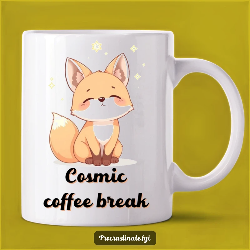 Funny Fox Night Sky Mug: Whimsical & Hilarious Dreamer Gift
