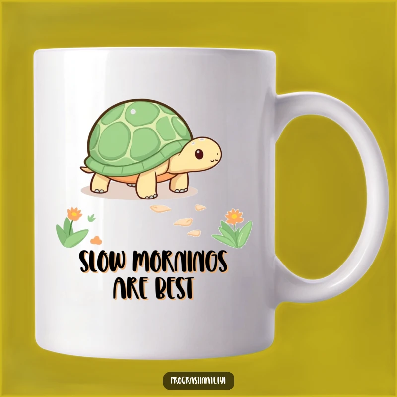 Funny Kawaii Turtle Mug: Slow & Steady Progress, Perfect Funny Gift for Patience