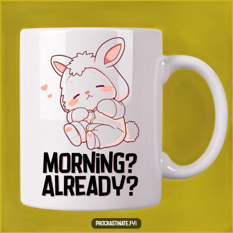 Funny Bunny Pajama Stretch Mug: Your Perfect Lazy Morning Funny Gift