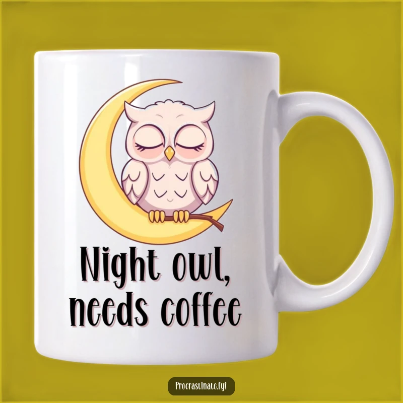 Funny Sleepy Owl Mug: Moon Napper, Perfect Gift for Night Owls