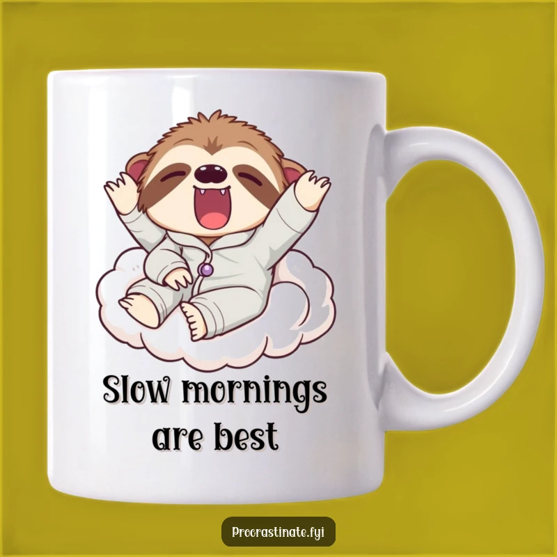 Funny Sloth Pajama Mug: Lazy Morning Gift for Relaxed Souls