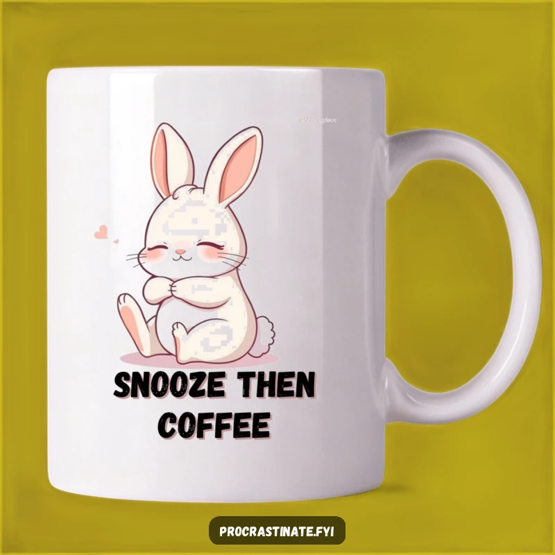 Funny Sleepy Bunny Stretch Mug, Relaxed Hare Doing Yoga Gift