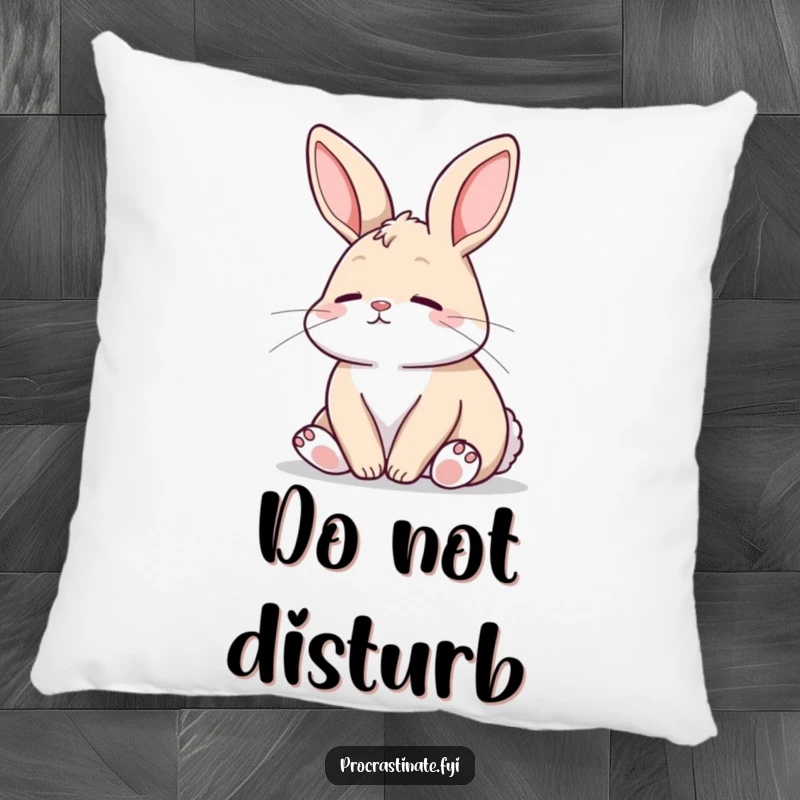 Funny Bunny Pillow: A relaxed bunny gazes peacefully, adding a touch of serene humor and comfort to any seating area.