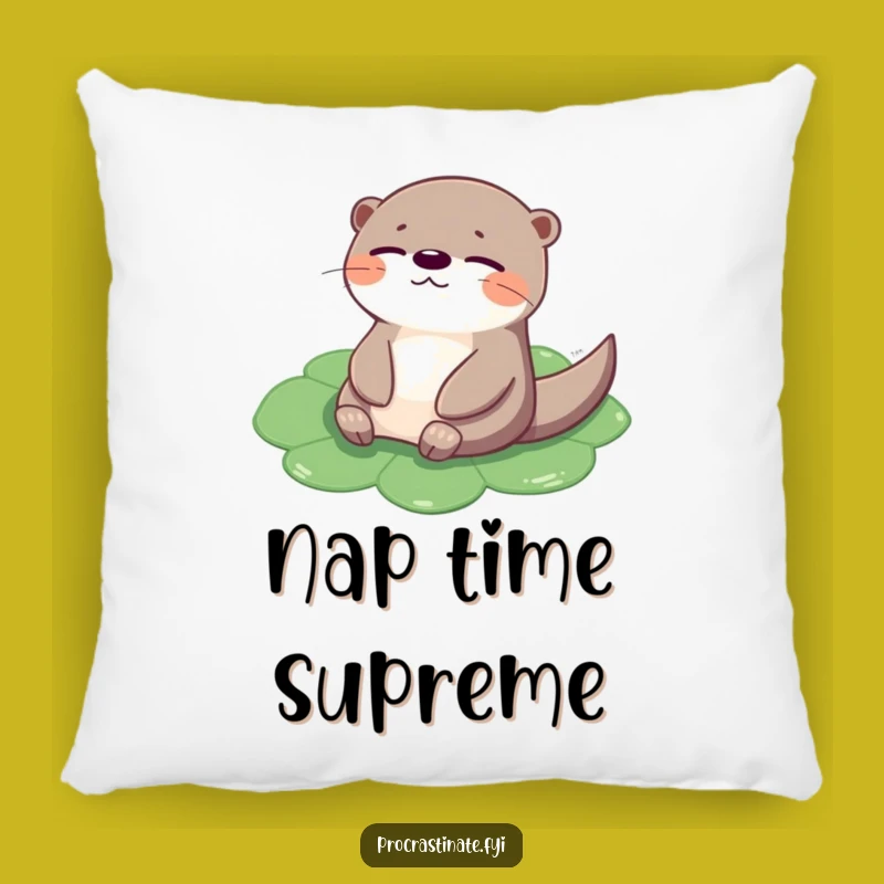 Funny Otter Lily Pad Pillow: Snuggle with Serene Joy