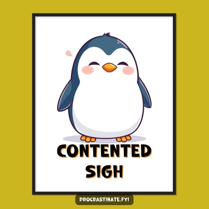 Funny Penguin Happy Digital Print: Instant Download for Cheerful Decor