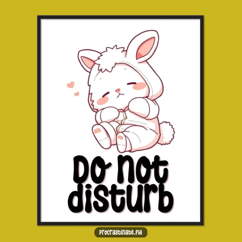 Funny Bunny Pajama Digital Print: Instant Funny Decor for Your Space
