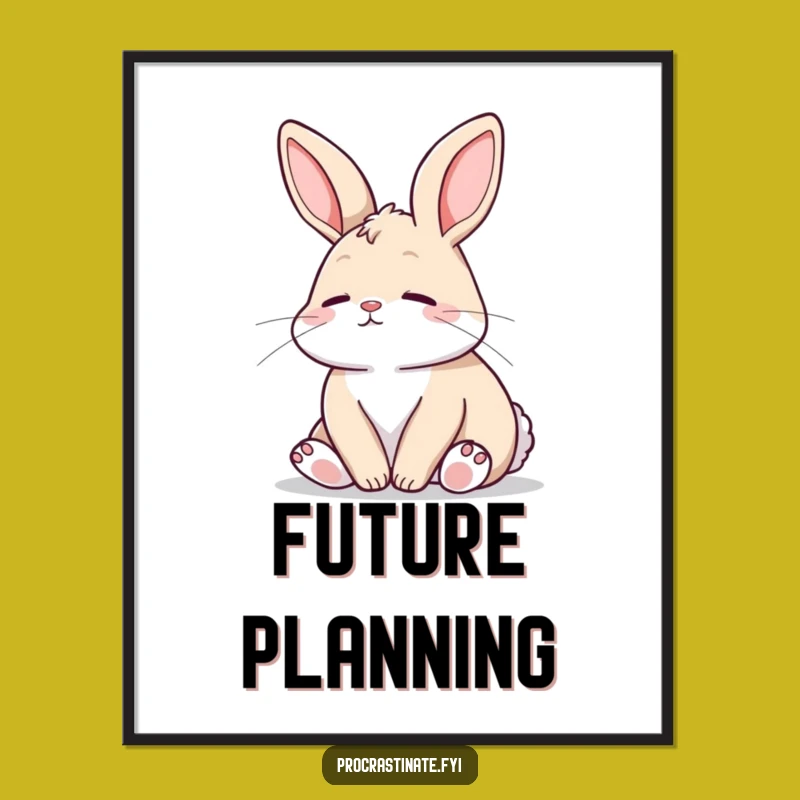 Funny Bunny Peaceful Digital Print: Instant Download for Serene Animal Decor