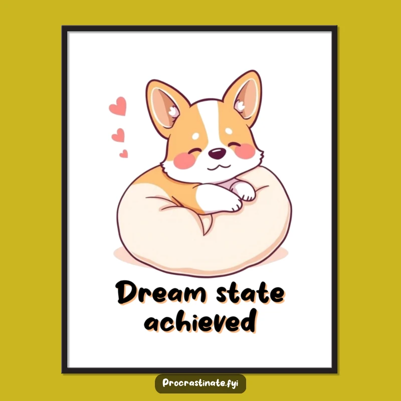 Funny Corgi Pillow Dream Digital Print: Instant Dreamy Decor