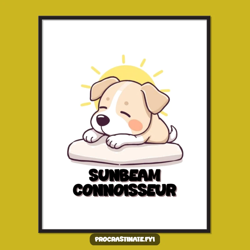 Funny Dog Stretching Digital Art: Hilarious Pet Wall Decor Print