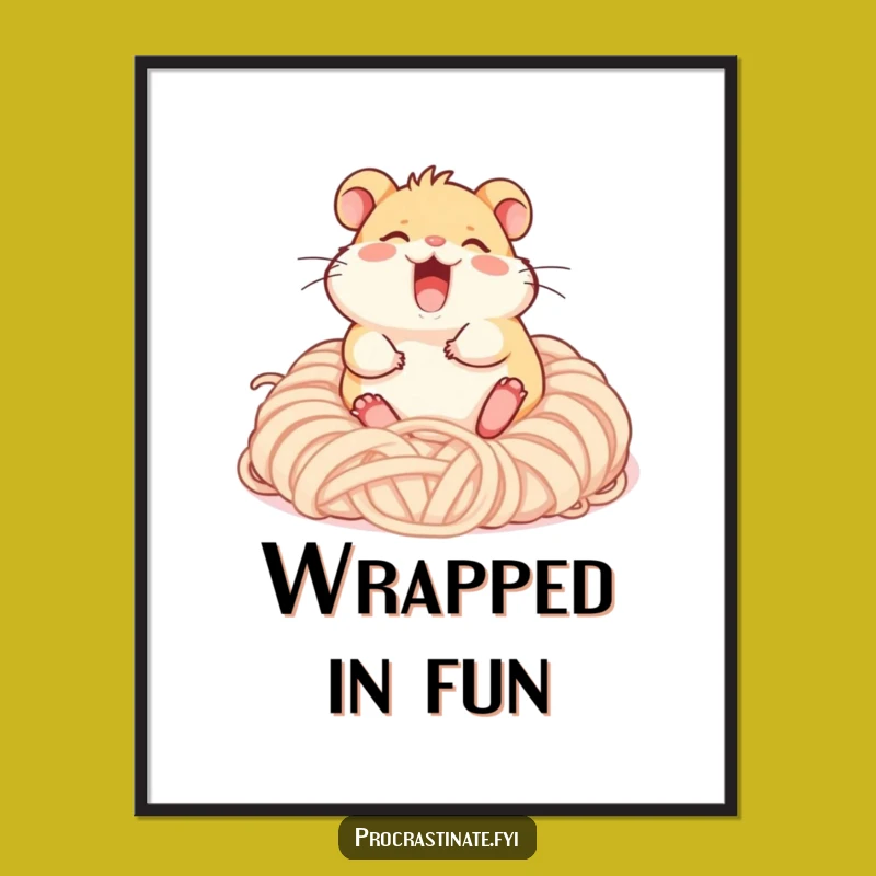 Funny Giggling Hamster Digital Art - Instant Cozy Decor!