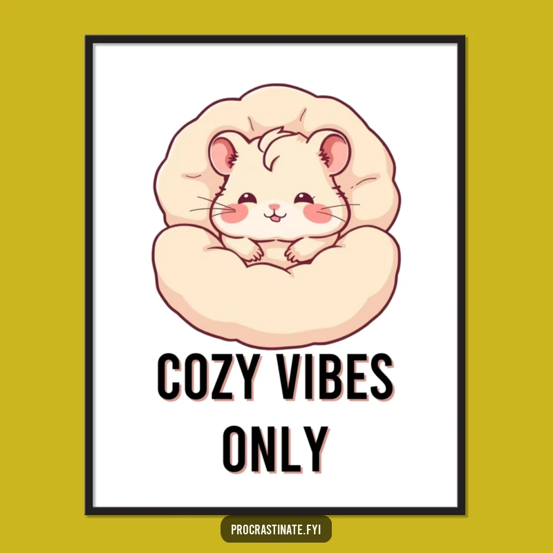 Funny Hamster Digital Art: Pillow Burrow - Instant Gift