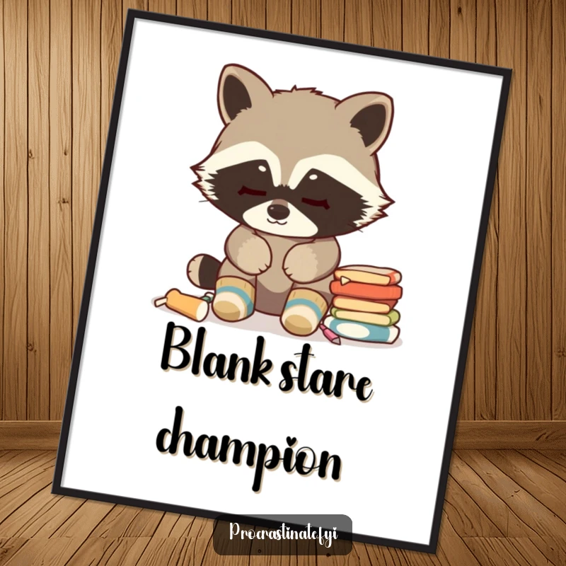 Funny Raccoon Digital Art: Cozy socks, blank stare at chores, humorous illustration, instant download funny gift.