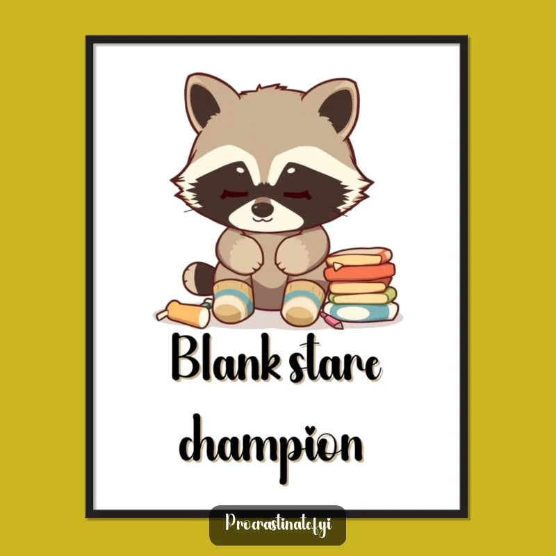 Funny Raccoon Digital Art - Cozy Socks & Chore Avoidance - Instant Funny Gift