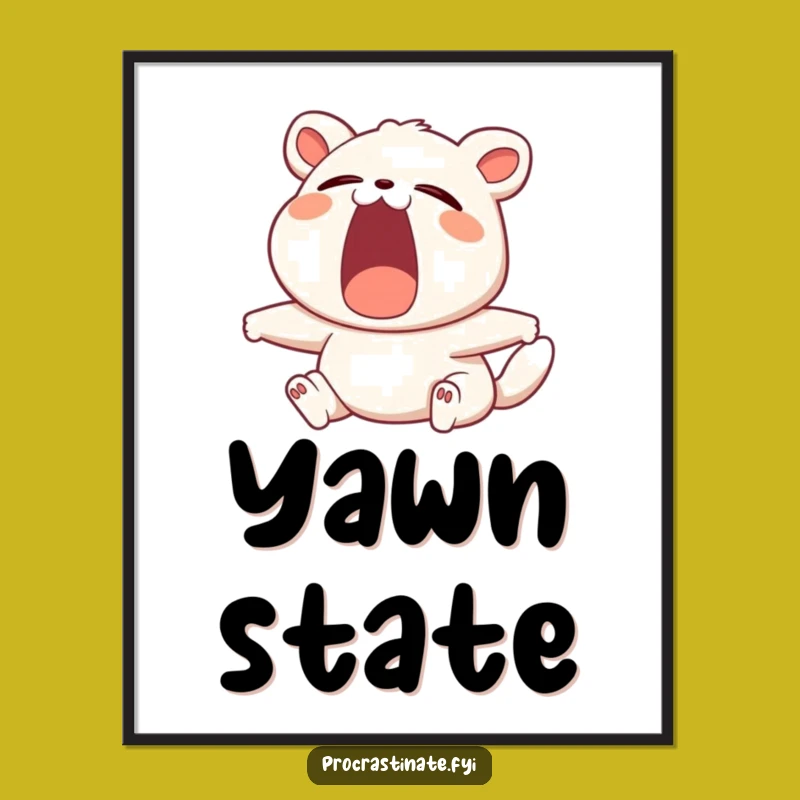 Funny Yawning Animal Digital Art - Hilarious Decor for Cozy Homes