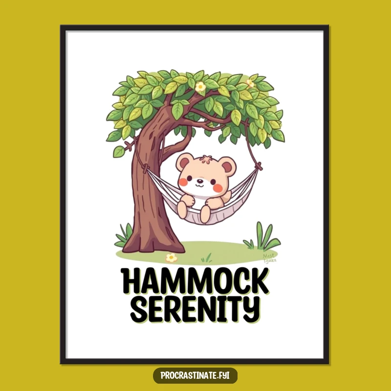 Funny Lazy Animal Hammock Digital Art - Hilarious Decor for Peaceful Spaces