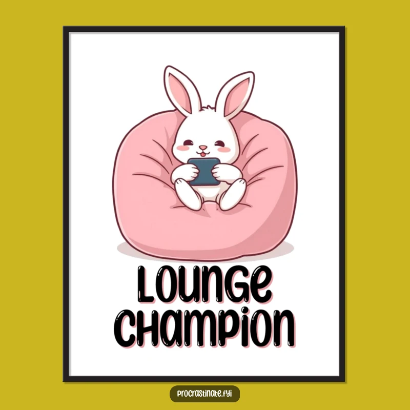 Funny Rabbit Lounging Digital Art: Hilarious Decor for the Ultimate Relaxer